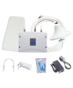 Kit Amplificador de Señal Celular 4.5G LTE, 3G y Voz. Funciona con Todos los Operadores. Soporta Múltiples Dispositivos y Tecnologías. Hasta 1000 metros cuadrados de Cobertura