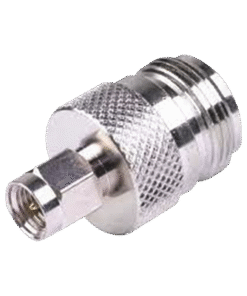 Adaptador en Linea de Conector SMA Macho a N Hembra, Niquel/ Oro/ Teflón.