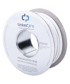 Bobina de 152 m para salidas de audio como bocinas, calibre 18 en 2 hilos de color blanco, Tipo CCA